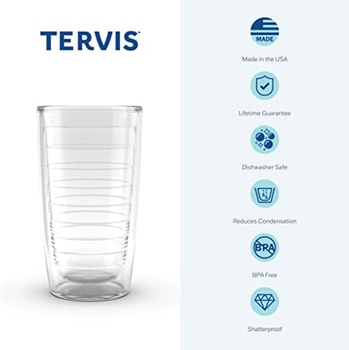TERVIS תוצרת ארהב כפול חומה כפול 30A חוף כוס כוס מבודדת מאושרת שומר על שתייה קרה וחמה, 16oz, סצנה