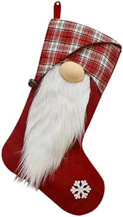 גרביים תלויות לחג המולד - גרבי גנום קטיפה תלת מימדית גרביים מעדיפים שקית מתנה ממתקים שקית חג המולד גרביים עיצוב שק של