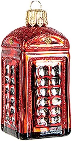 בריטניה דוכן טלפון מיני זכוכית פולנית קישוט חג המולד קישוט אנגליה קישוט 2.2in