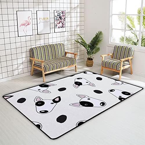 זוחל שטיח מקורה משחק מחצלת כלב נקודות שחורות לסלון חדר שינה חינוכי חינוך חינוכי שטיחים שטיחים 63x48in