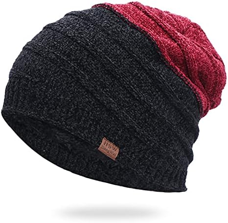 צעיף כפה פליס חם מרופד כובע גולגולת סרוג כובע צוואר חום יותר חמים יותר.