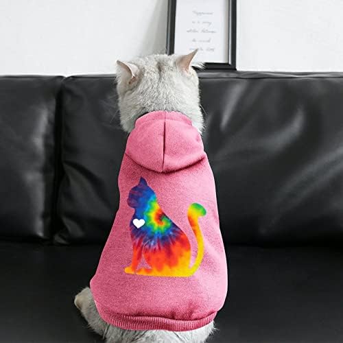 עניבה על חתול צבע עם לב תלבושות כלב תלבוש