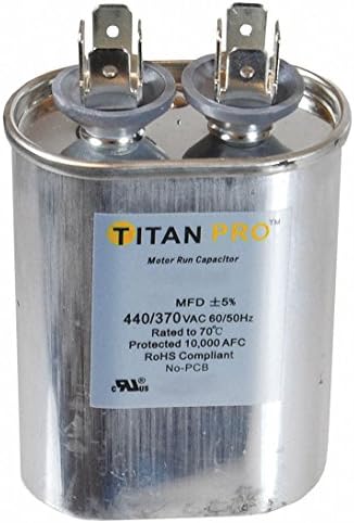 טיטאן פרו סגלגל מנוע לרוץ קבלים, 5 מיקרו-פאראד דירוג, 370-440 ואק מתח-טוקף5