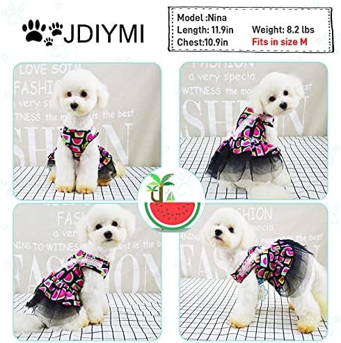 שמלת כלבים קטנה - אבטיח מודפסים בגדי כלבים שחורים לבגדי כלב בגדים תלבושות גור גורים לשמלות גור לילדות כלבים קטנים