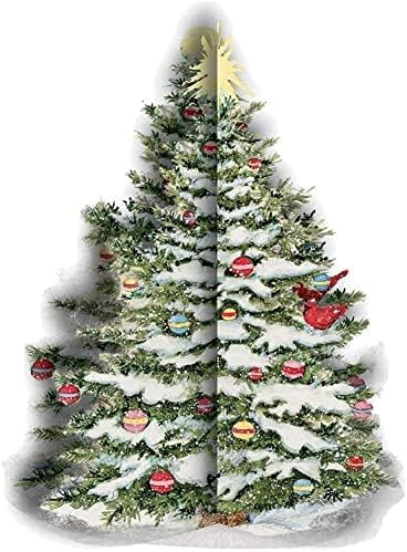 3ד כרטיסי חג המולד למות לחתוך חג עץ קישוט, חווה קישוטי - 8 כרטיסים / תיבה עם התאמת מעטפות-עץ חג המולד
